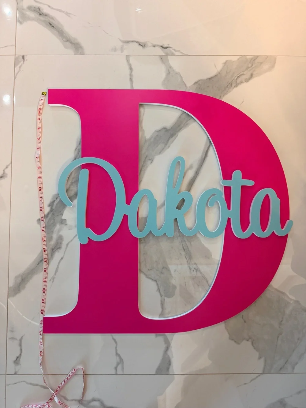 Personalized Dakota Wall Letter - Pink and Light Blue
